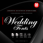 Top 50 wedding fonts pack